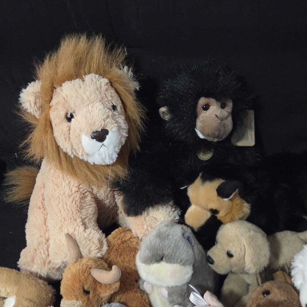 Lot of 16 Aurora Plush Stuffed Animals Dog Cat Lion Monkey Horse - Picture 3 of 8